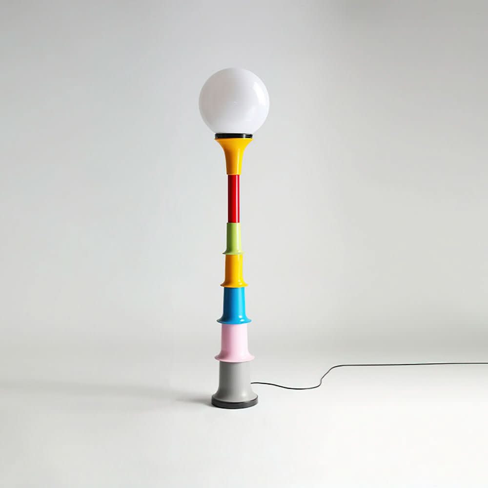 Lampada da Terra Moderna e Colorata con Paralume in Vetro