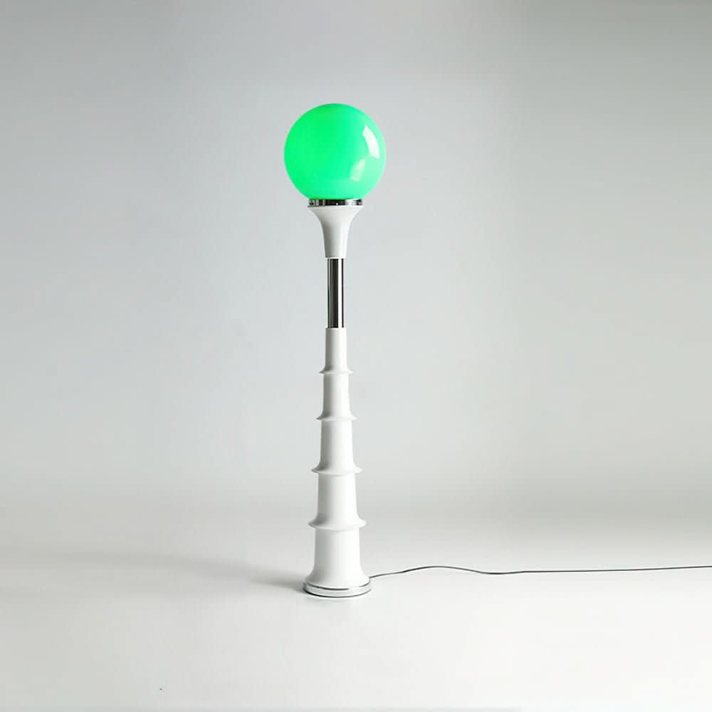 Lampada da Terra Moderna e Colorata con Paralume in Vetro