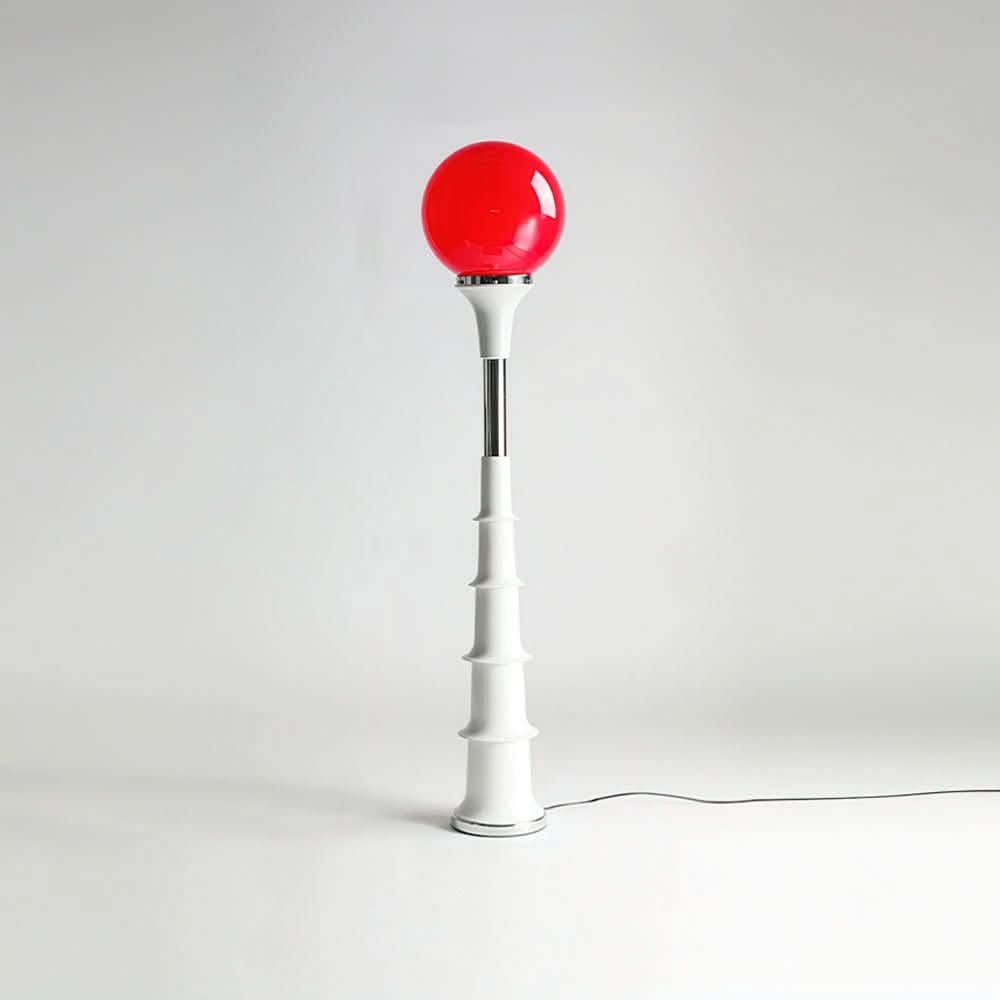Lampada da Terra Moderna e Colorata con Paralume in Vetro