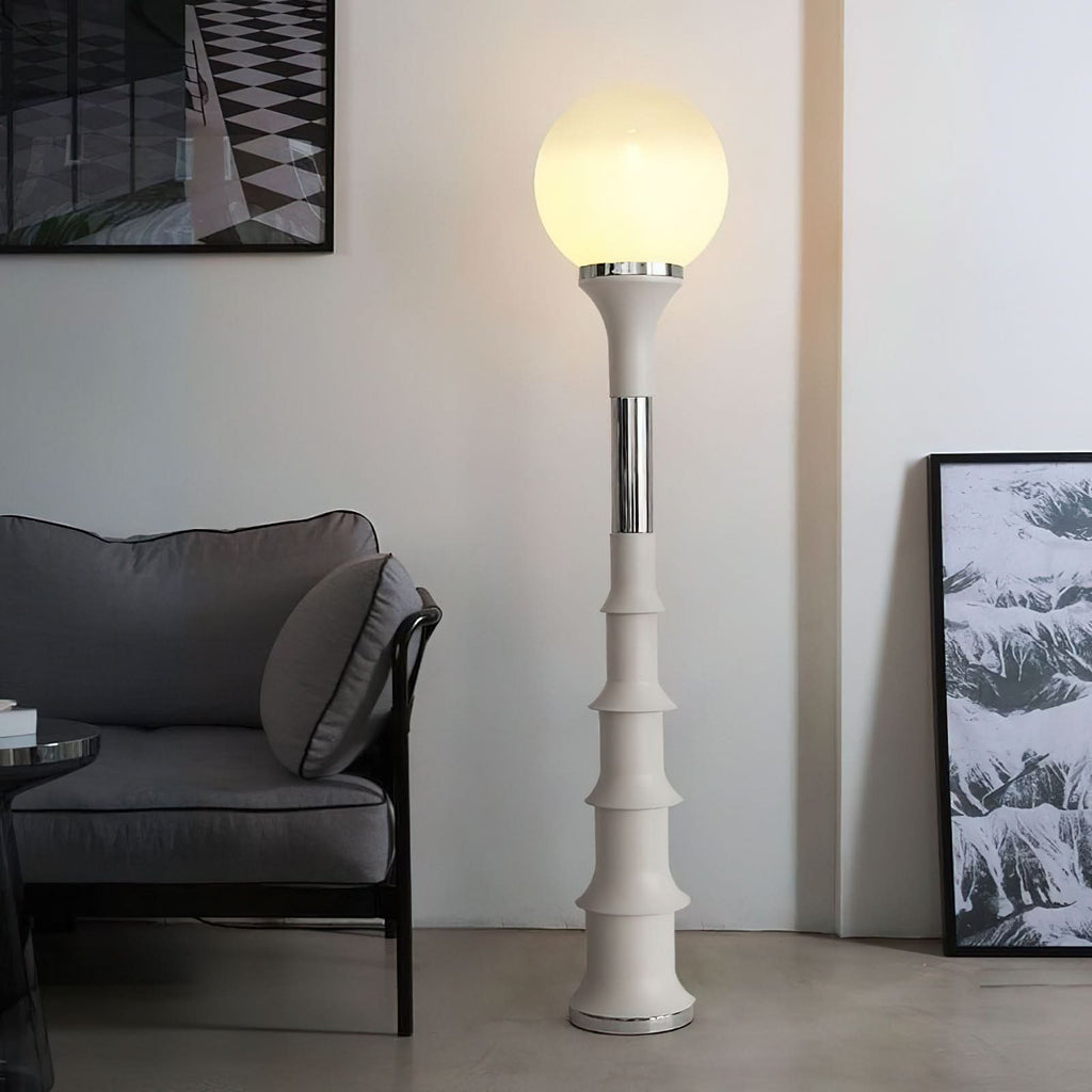 Lampada da Terra Moderna e Colorata con Paralume in Vetro