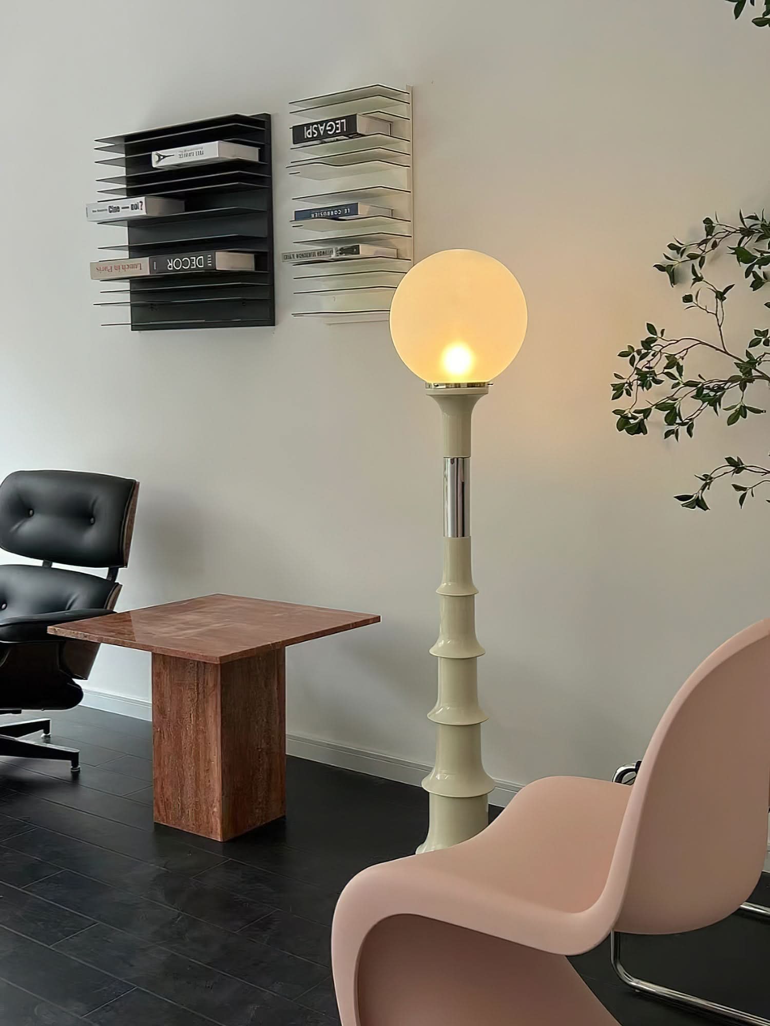 Lampada da Terra Moderna e Colorata con Paralume in Vetro
