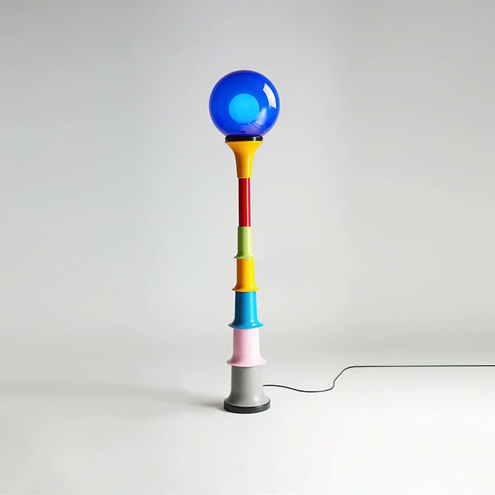 Lampada da Terra Moderna e Colorata con Paralume in Vetro