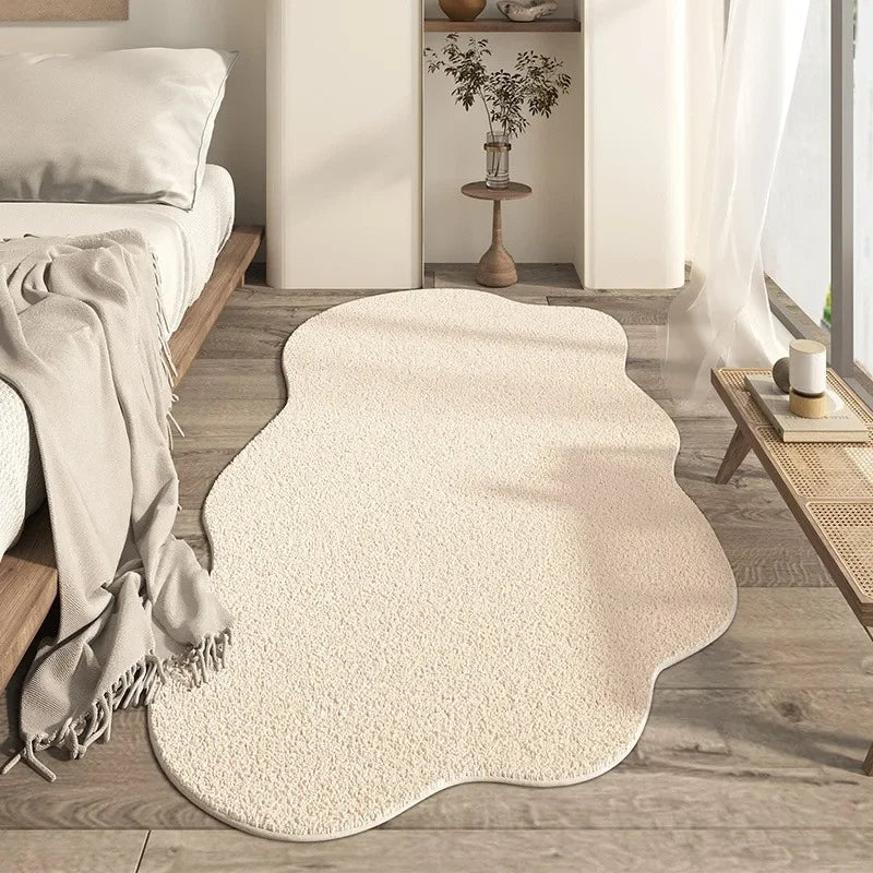 MINIMALIA – Tappeto Area Astratto Crema con Bordo Irregolare, Tappeto Morbido Antiscivolo