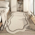 MINIMALIA – Tappeto Area Astratto Crema con Bordo Irregolare, Tappeto Morbido Antiscivolo