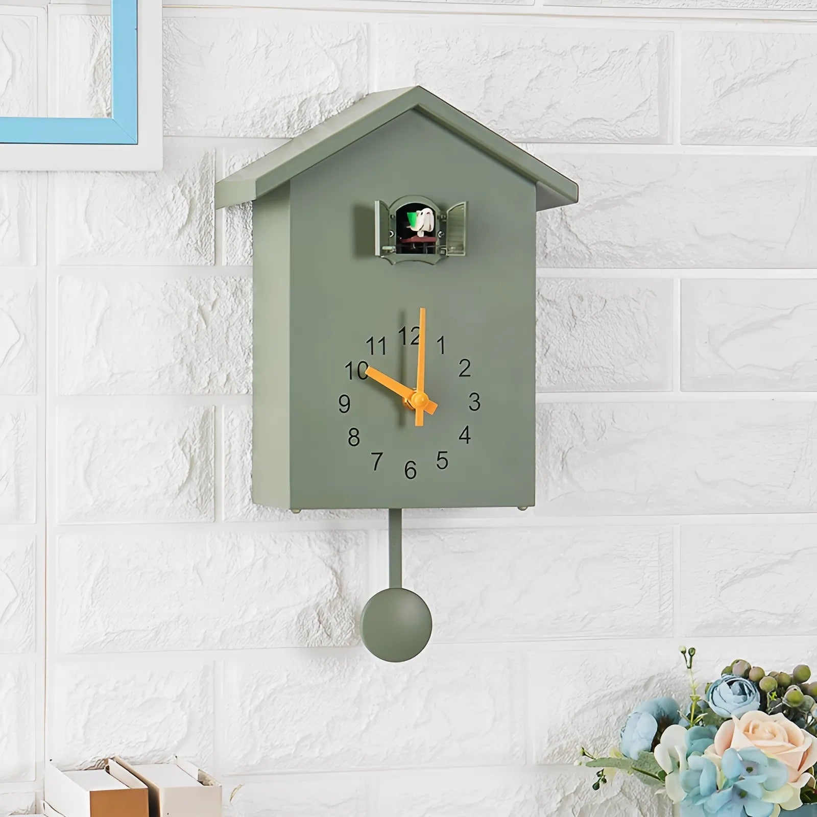Minimalist Cuckoo Wall Clock in Sleek Black and White