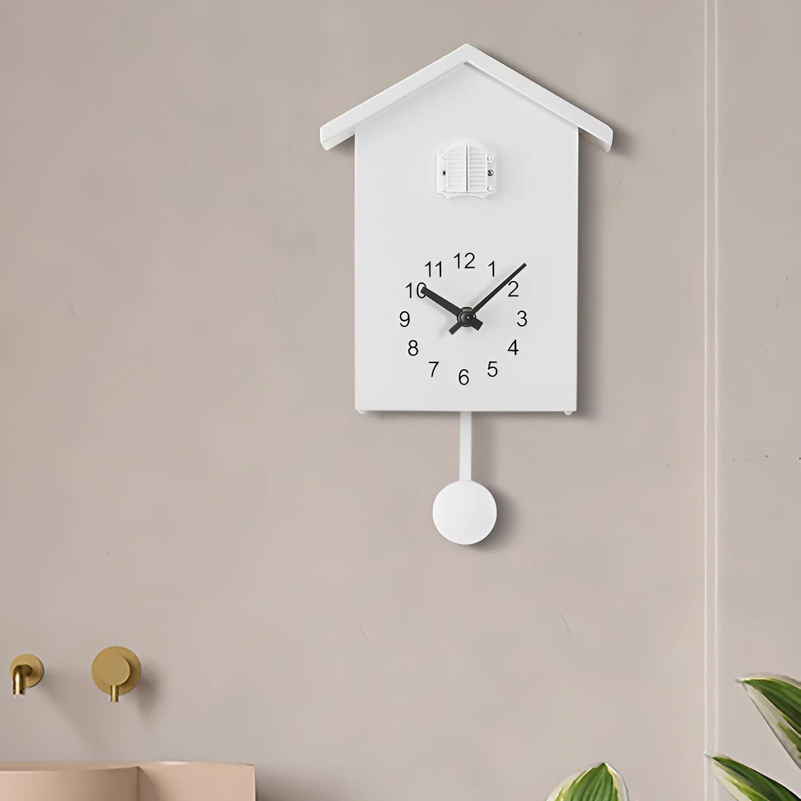 Minimalist Cuckoo Wall Clock in Sleek Black and White