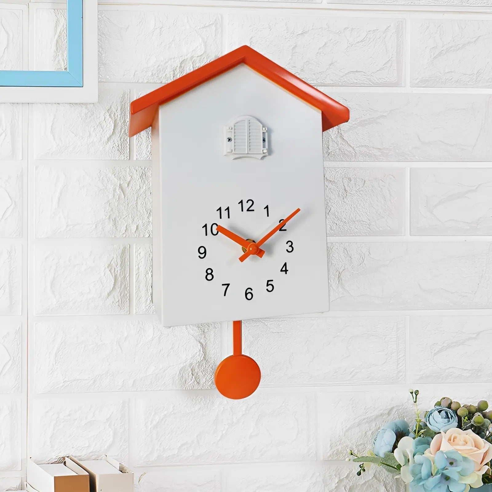 Minimalist Cuckoo Wall Clock in Sleek Black and White