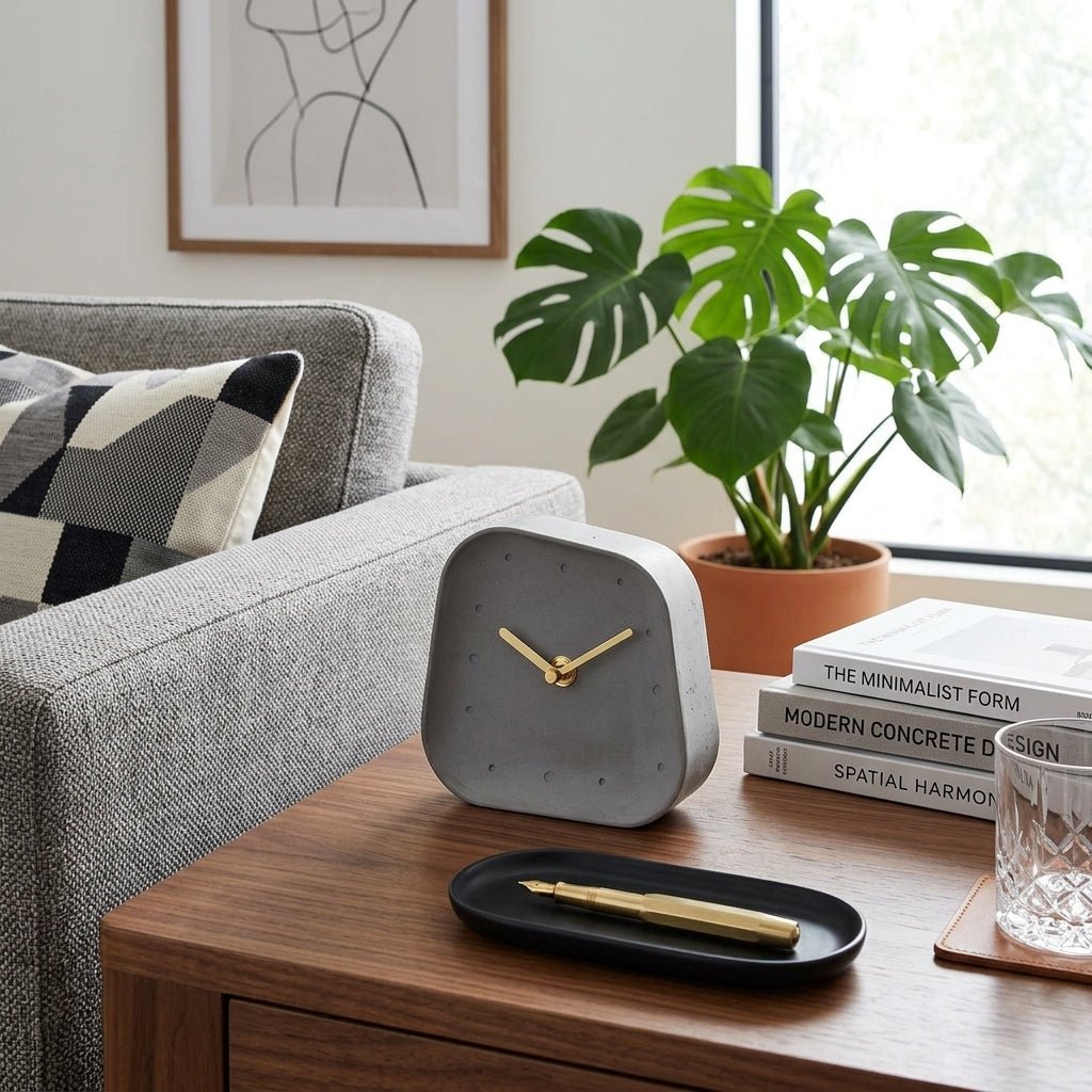 Orologio da tavolo asimmetrico minimalista
