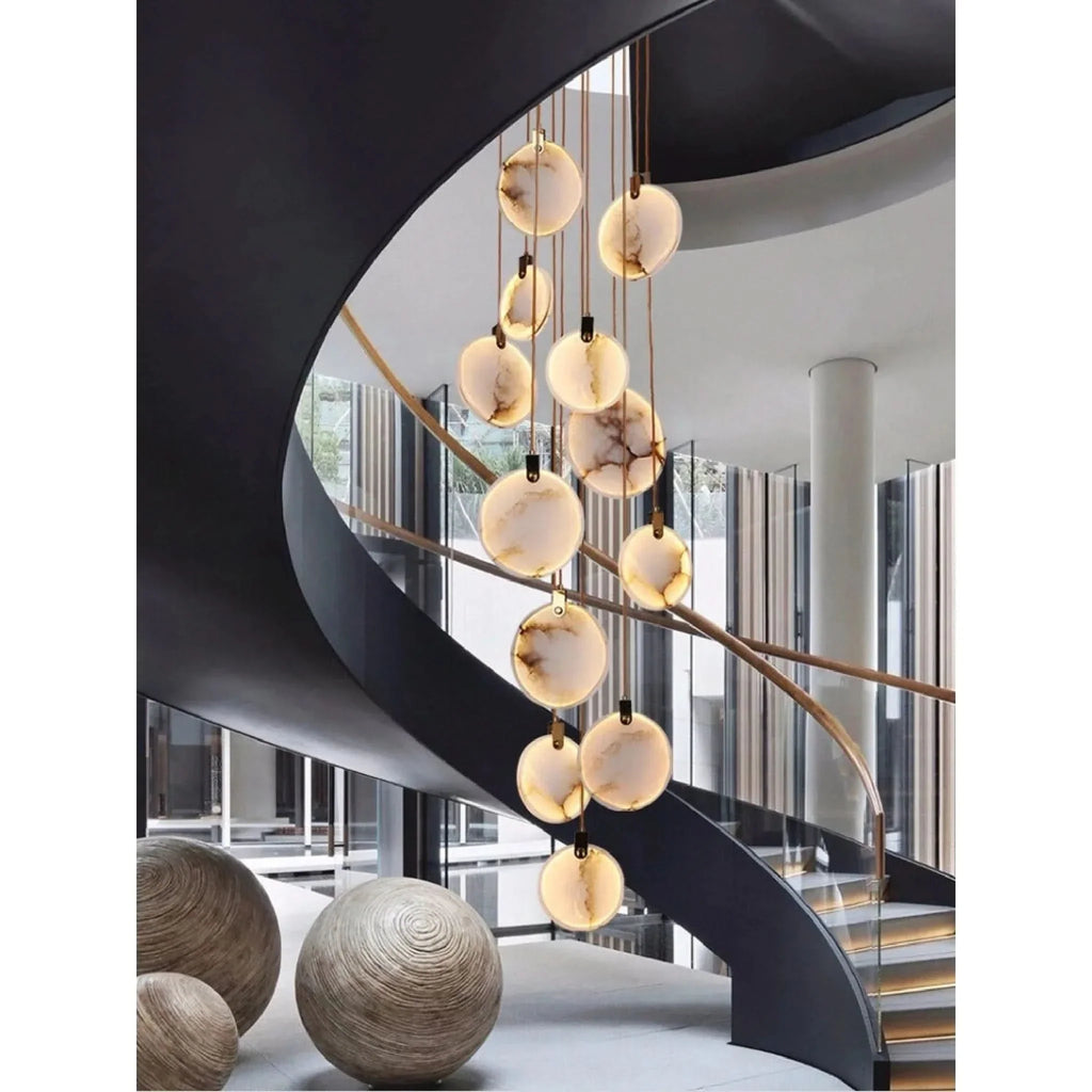 Lampadario a Anello LED MarbleGlow – Design Moderno in Marmo