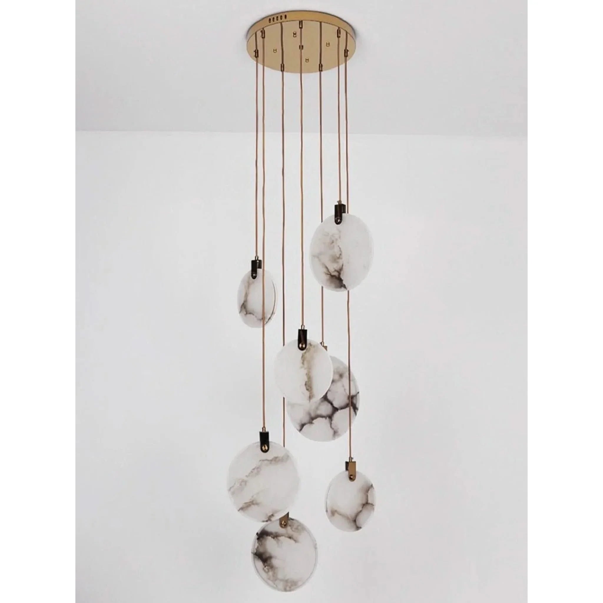 Lampadario a Anello LED MarbleGlow – Design Moderno in Marmo