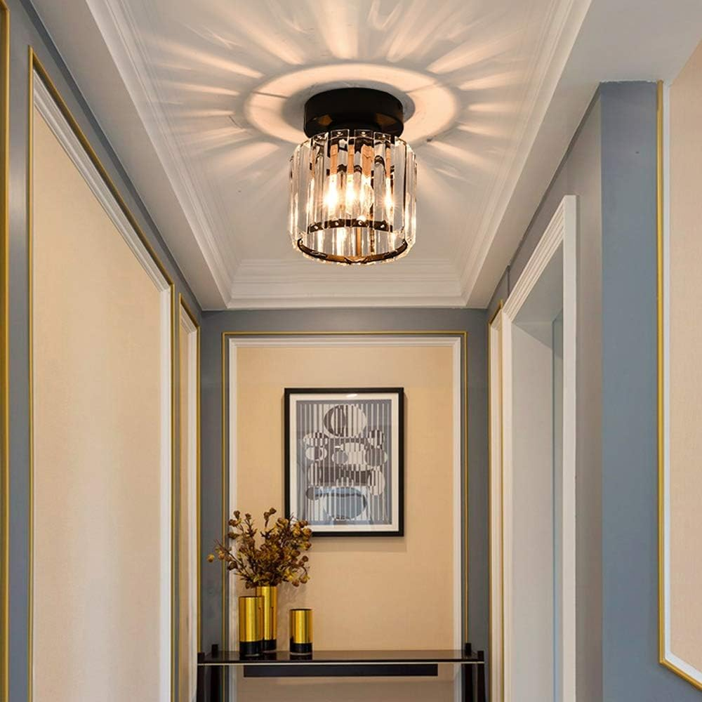 Lampada da Soffitto Moderno in Cristallo Nero a Incasso