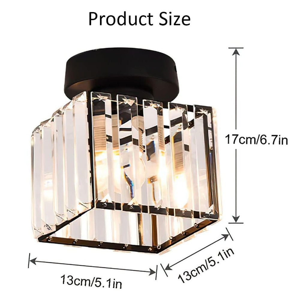 Lampada da Soffitto Moderno in Cristallo Nero a Incasso