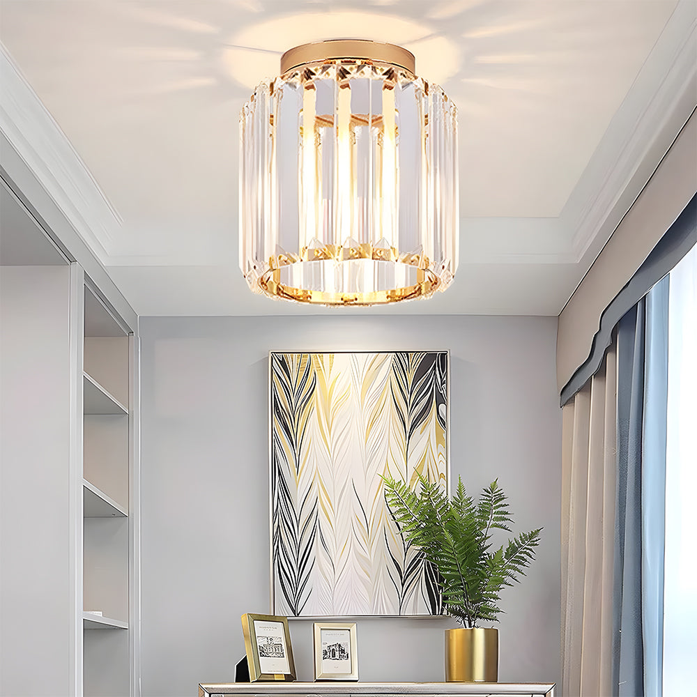 Lampada da Soffitto Moderno in Cristallo Nero a Incasso