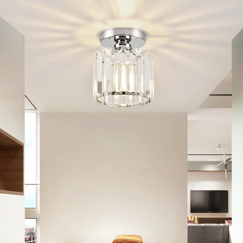 Lampada da Soffitto Moderno in Cristallo Nero a Incasso