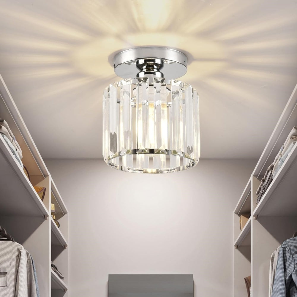 Lampada da Soffitto Moderno in Cristallo Nero a Incasso