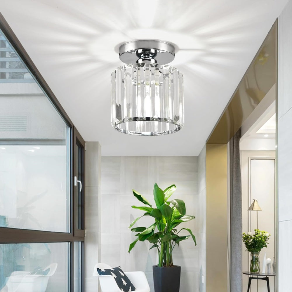 Lampada da Soffitto Moderno in Cristallo Nero a Incasso