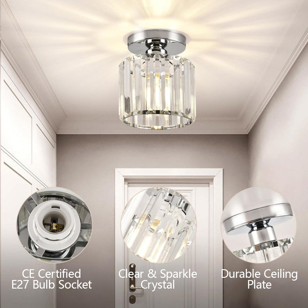 Lampada da Soffitto Moderno in Cristallo Nero a Incasso