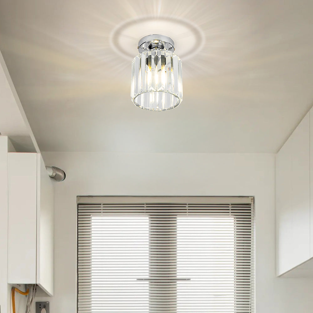 Lampada da Soffitto Moderno in Cristallo Nero a Incasso