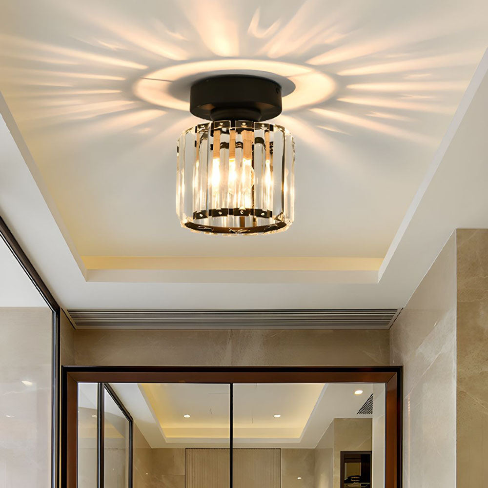 Lampada da Soffitto Moderno in Cristallo Nero a Incasso