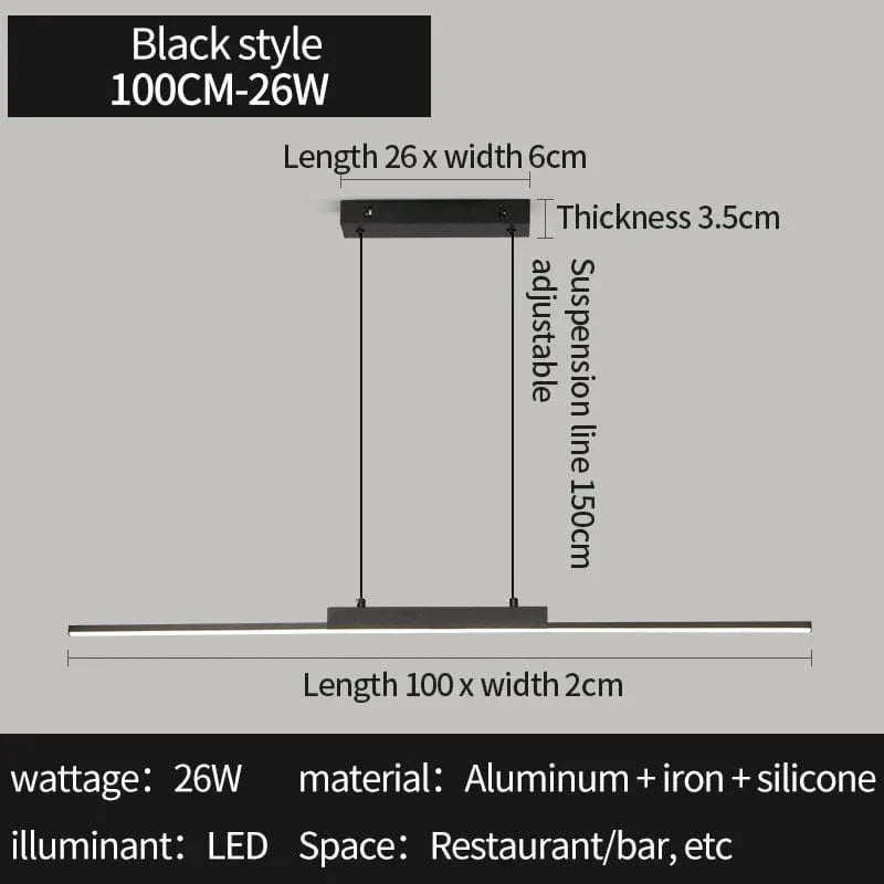 Modern Black Pendant Light – Minimalist Aluminium Fixture