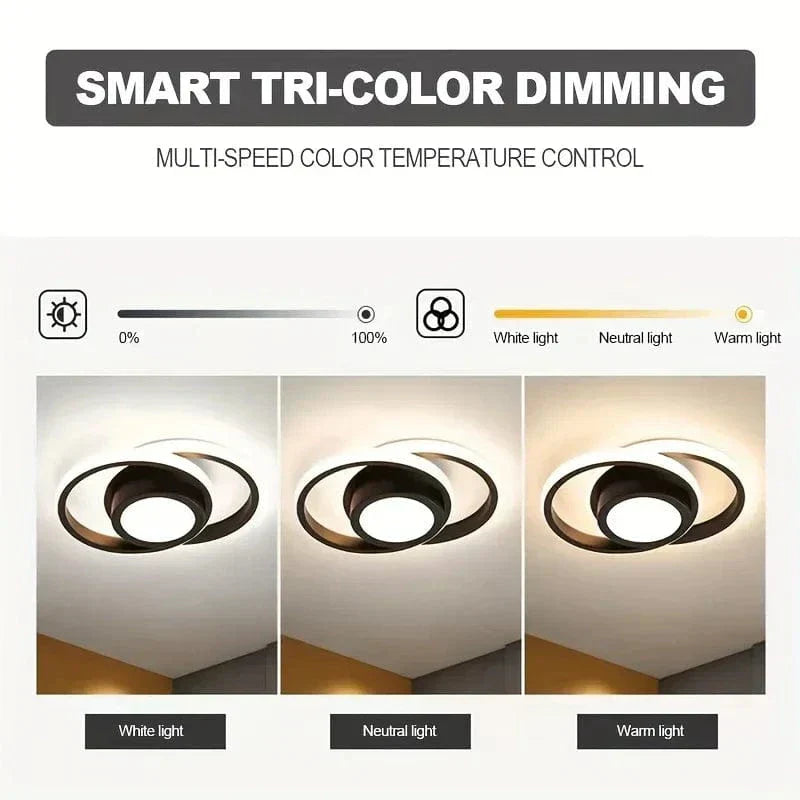 Modern LED Flush Mount Ceiling Light - Dimmable 3-Colour