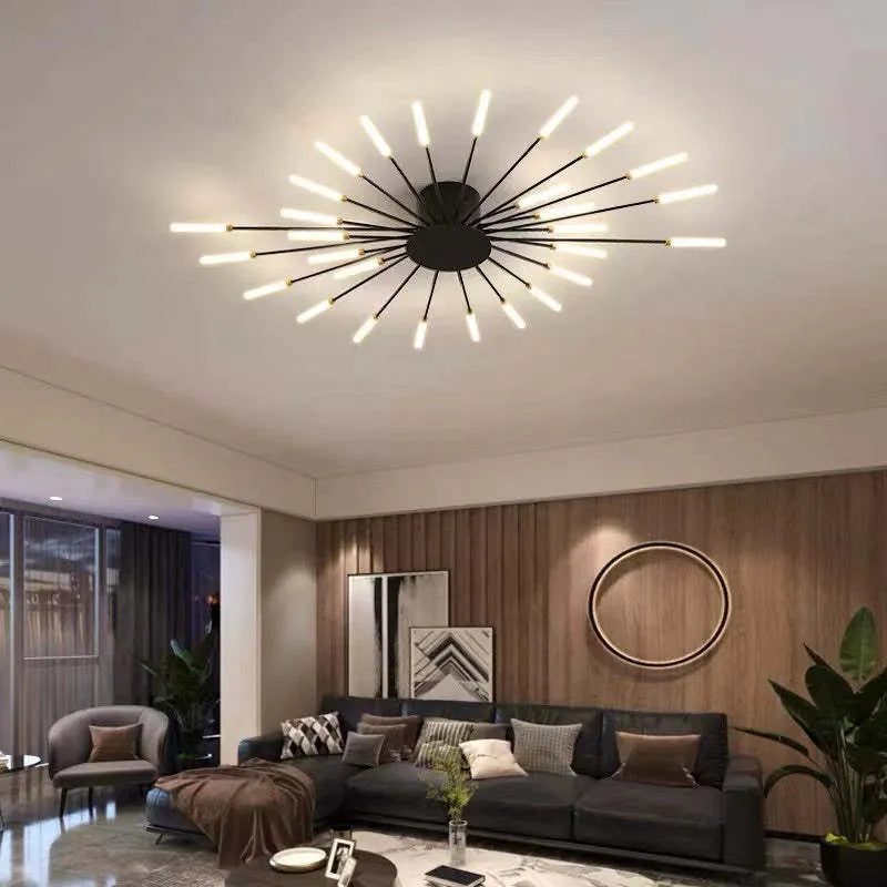 Modern Firework-Inspired Flush Mount Ceiling Light for Indoors