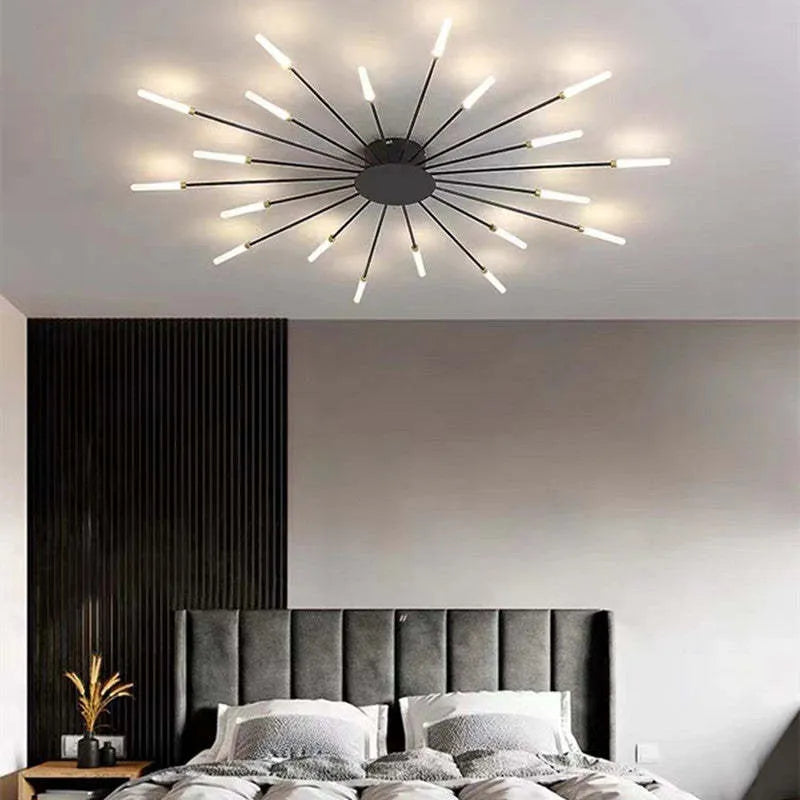 Modern Firework-Inspired Flush Mount Ceiling Light for Indoors