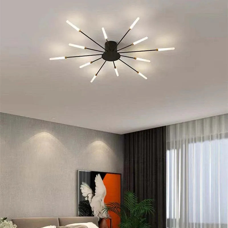 Modern Firework-Inspired Flush Mount Ceiling Light for Indoors