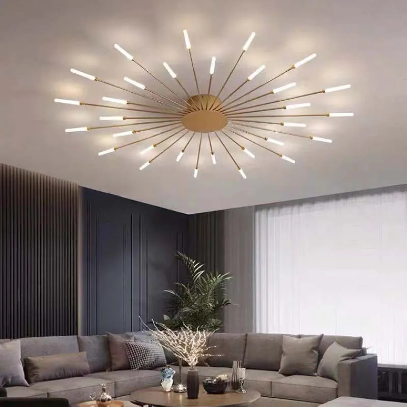 Modern Firework-Inspired Flush Mount Ceiling Light for Indoors