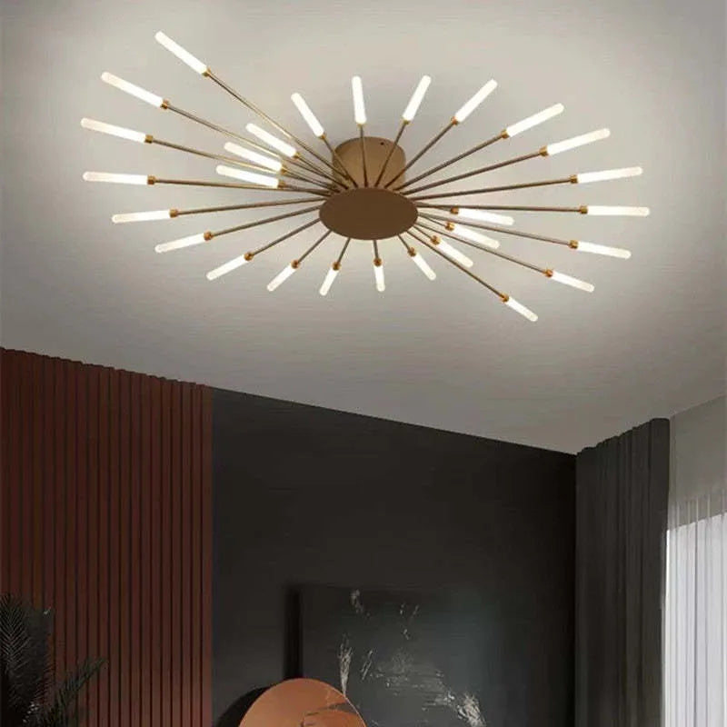 Modern Firework-Inspired Flush Mount Ceiling Light for Indoors