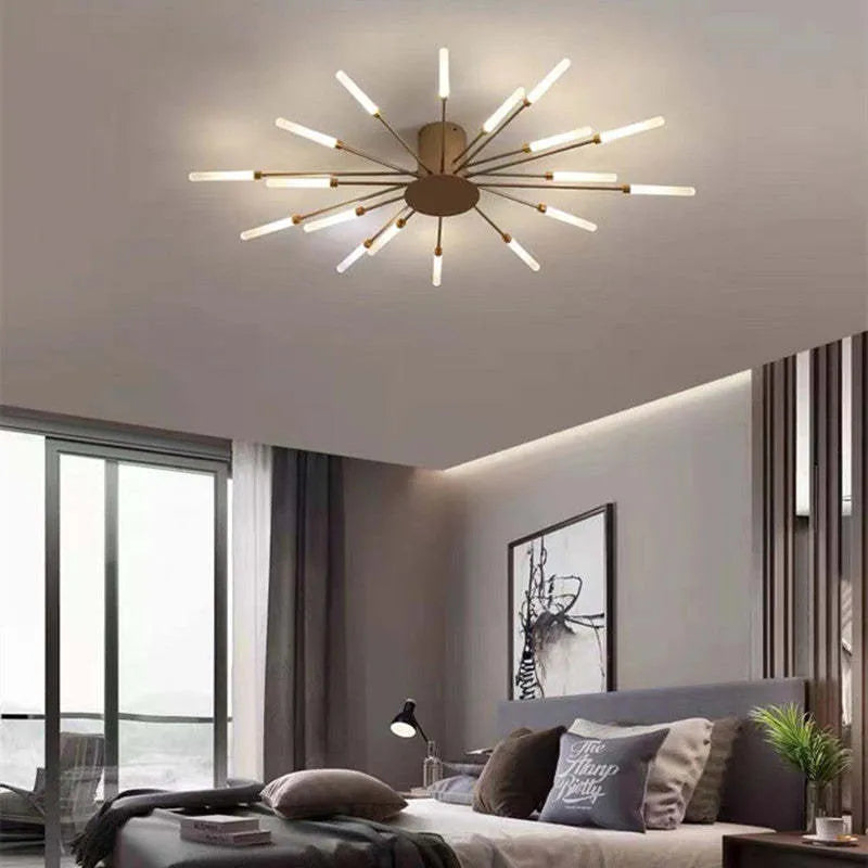Modern Firework-Inspired Flush Mount Ceiling Light for Indoors