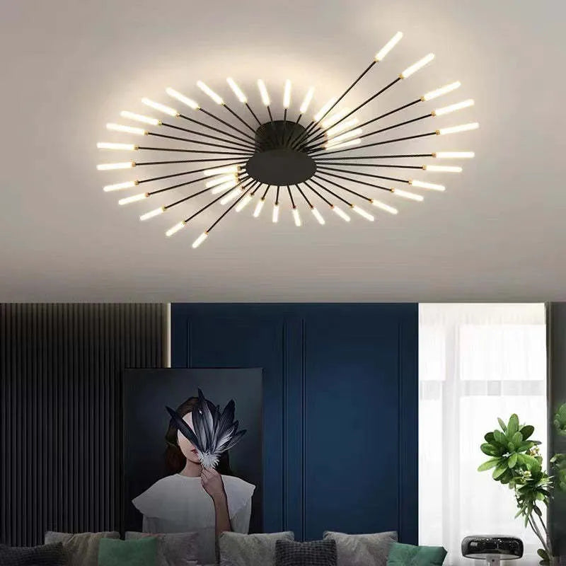 Modern Firework-Inspired Flush Mount Ceiling Light for Indoors