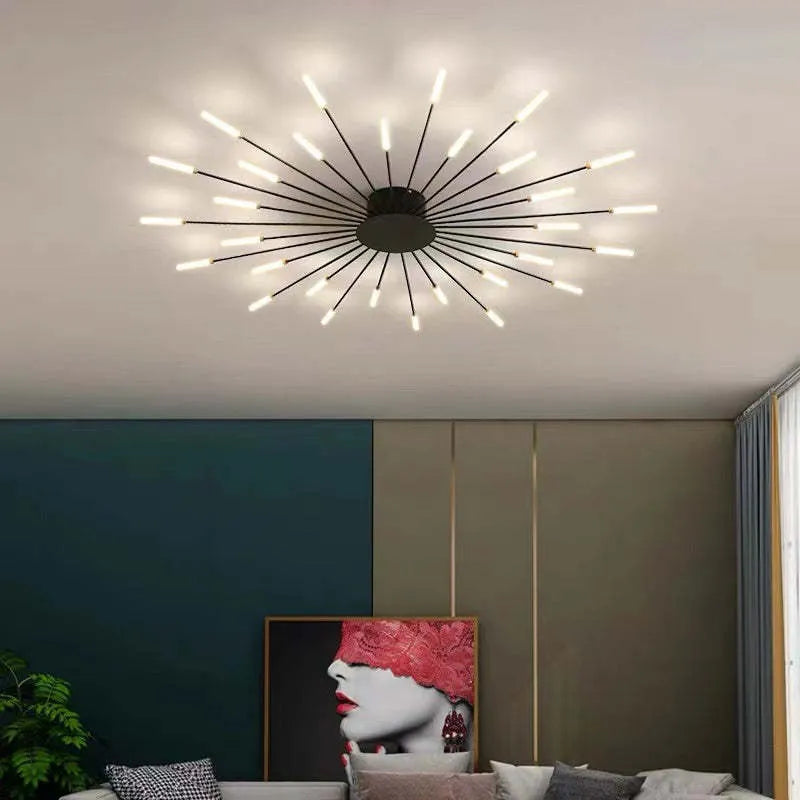 Modern Firework-Inspired Flush Mount Ceiling Light for Indoors
