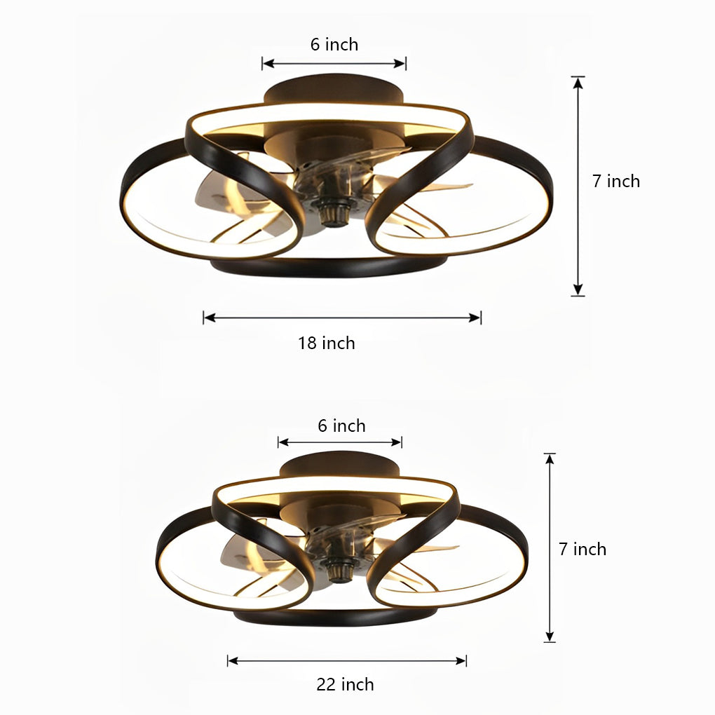 Modern Flower LED Ceiling Fan Light with Remote Control