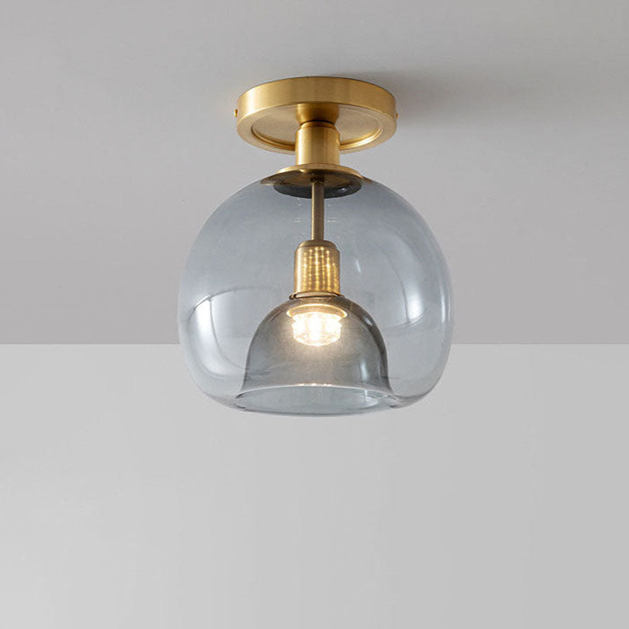 Modern Ceiling Light with Grey Glass for Hallways