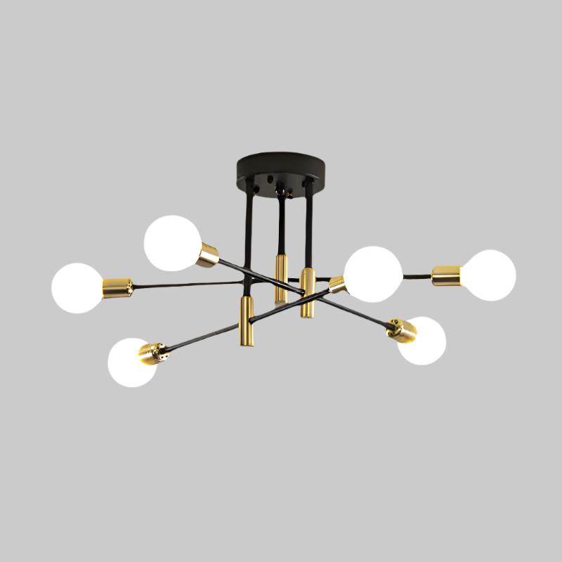 Modern LED Ceiling Lamp with Glass & Metal Design
