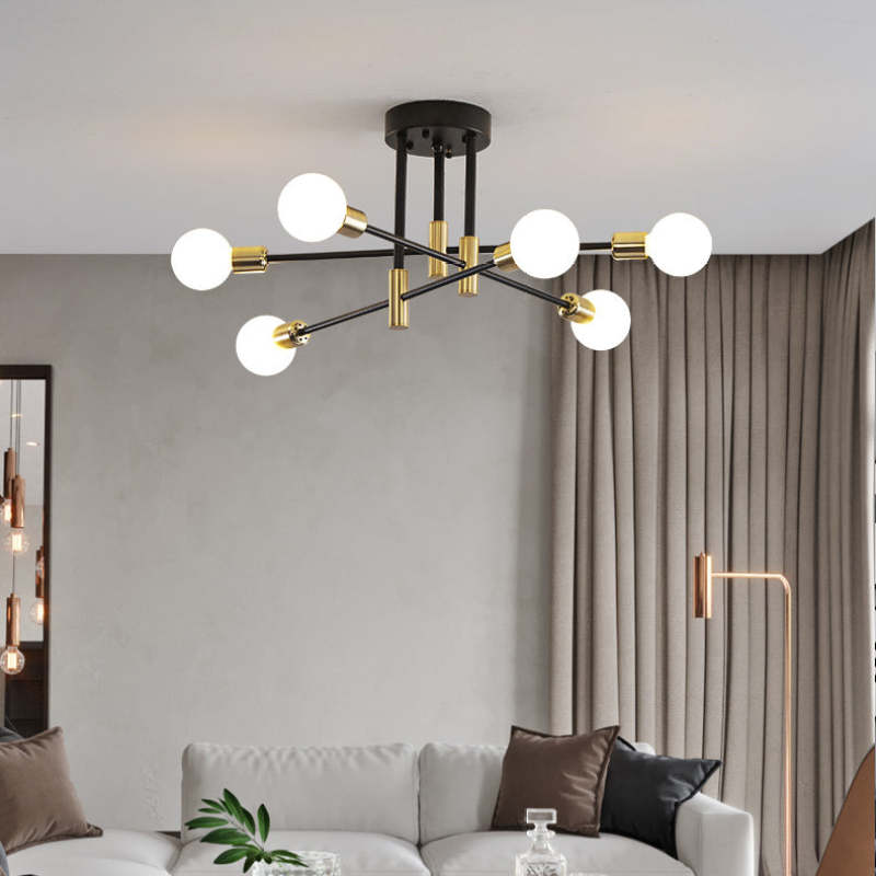 Modern LED Ceiling Lamp with Glass & Metal Design