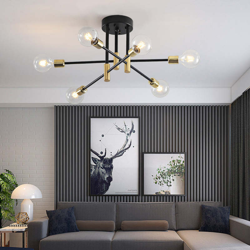 Modern LED Ceiling Lamp with Glass & Metal Design