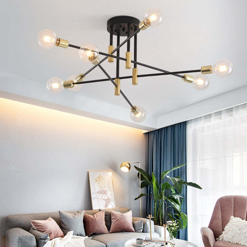 Modern LED Ceiling Lamp with Glass & Metal Design