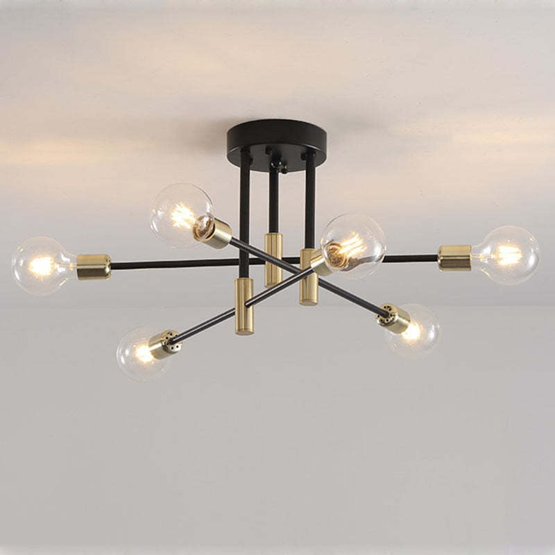 Modern LED Ceiling Lamp with Glass & Metal Design