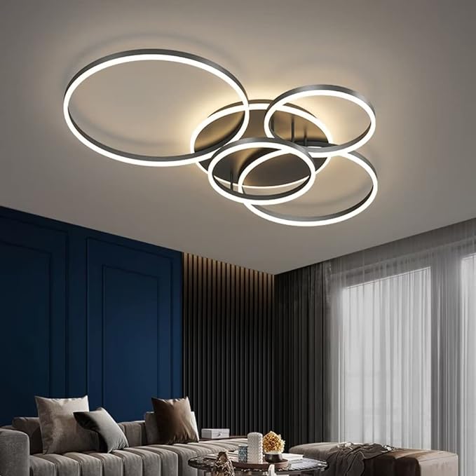 Modern LED Ceiling Light for Home Use - Black Finish
