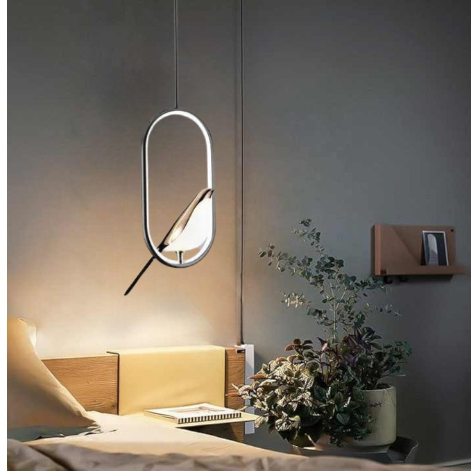 Modern Pendant Light with Golden Bird Design
