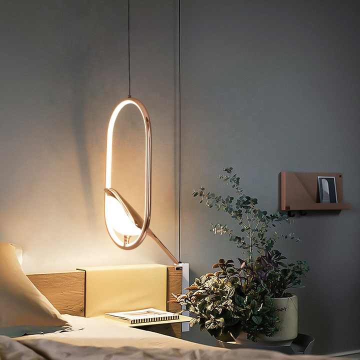 Modern Pendant Light with Golden Bird Design