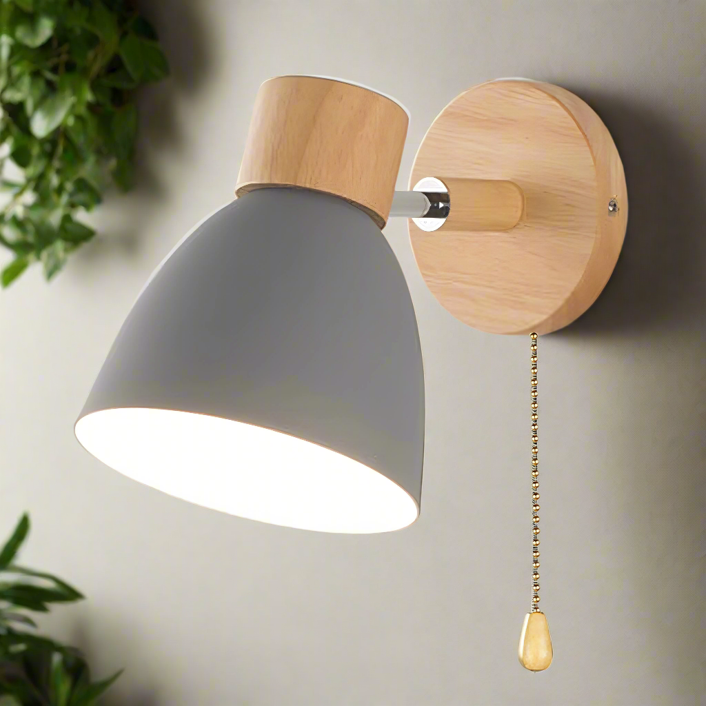 Modern Scandinavian Wall Lights with Pull Switch