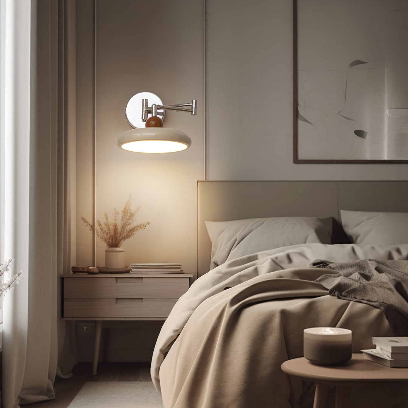 Modern Swing Arm Wall Lamp with Adjustable Design