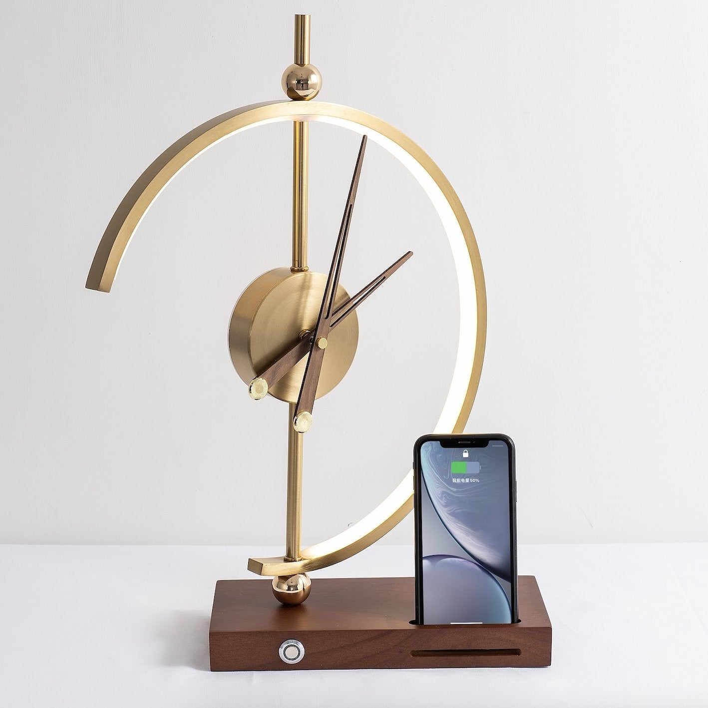 Modern Wireless Lamp with LED and Clock for Home/Office
