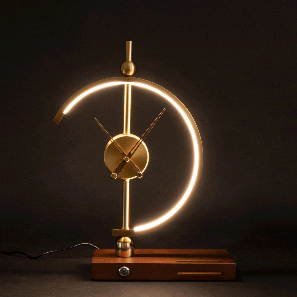 Modern Wireless Lamp with LED and Clock for Home/Office