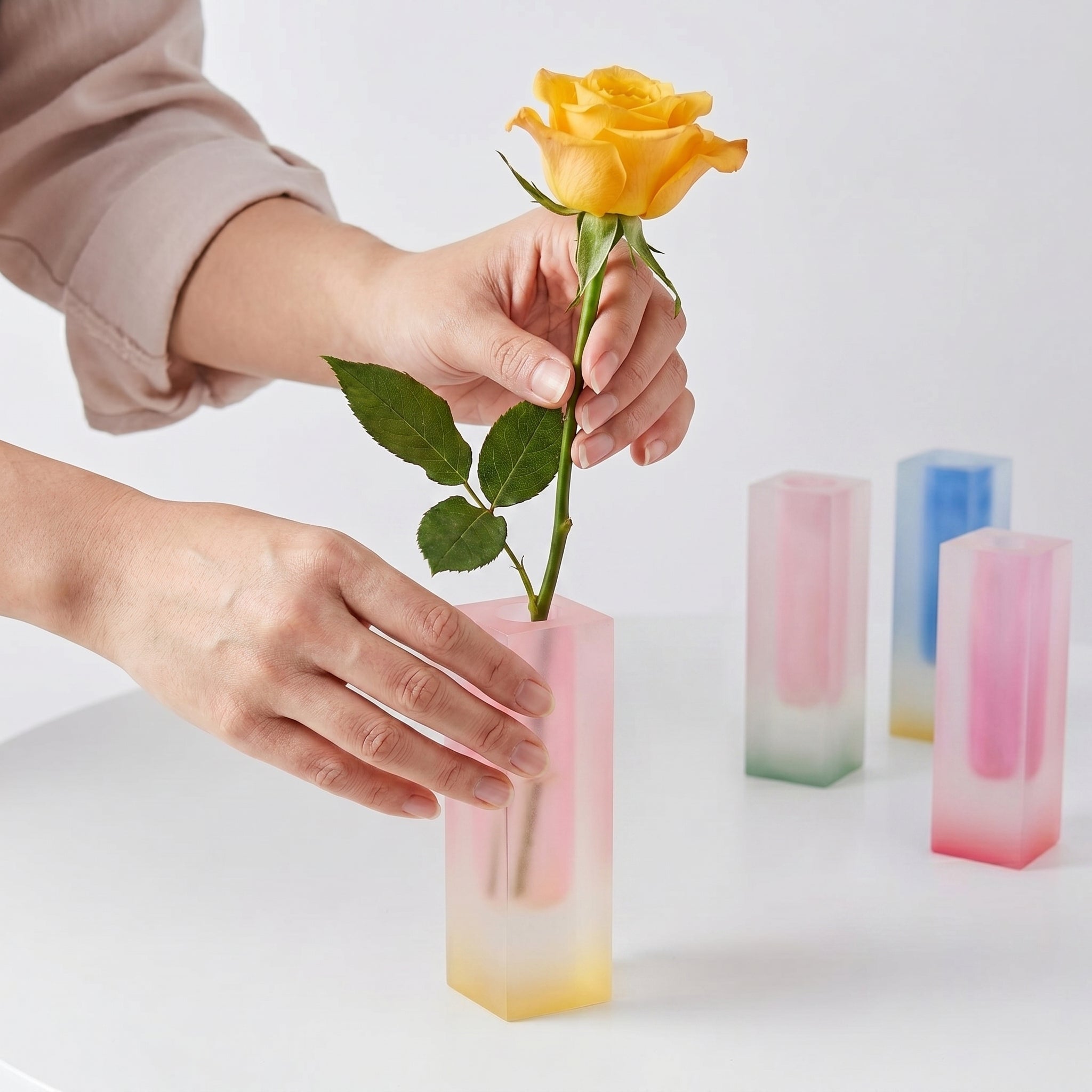 Vaso Prisma Moderno con Sfumature
