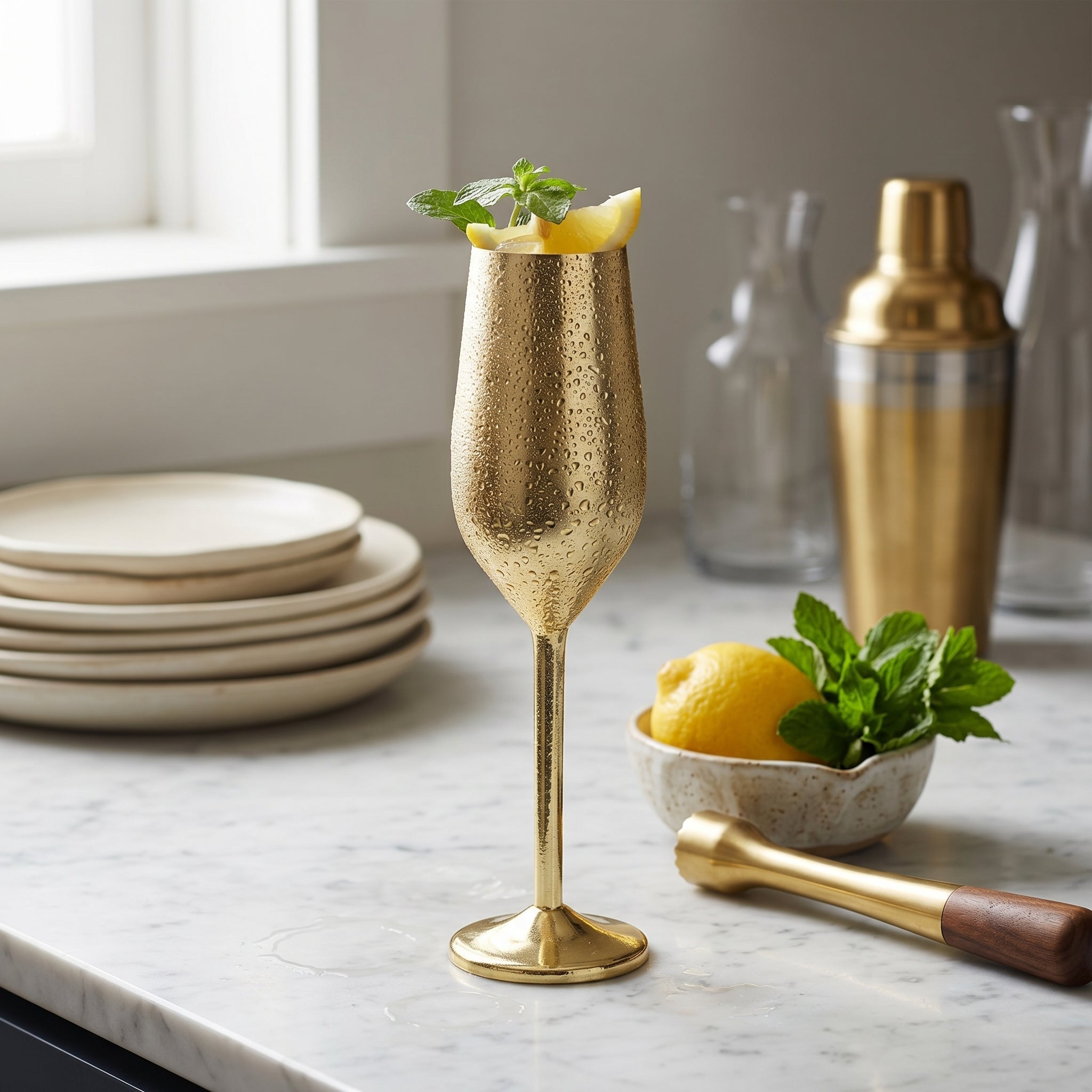 Calice moderno per cocktail e champagne