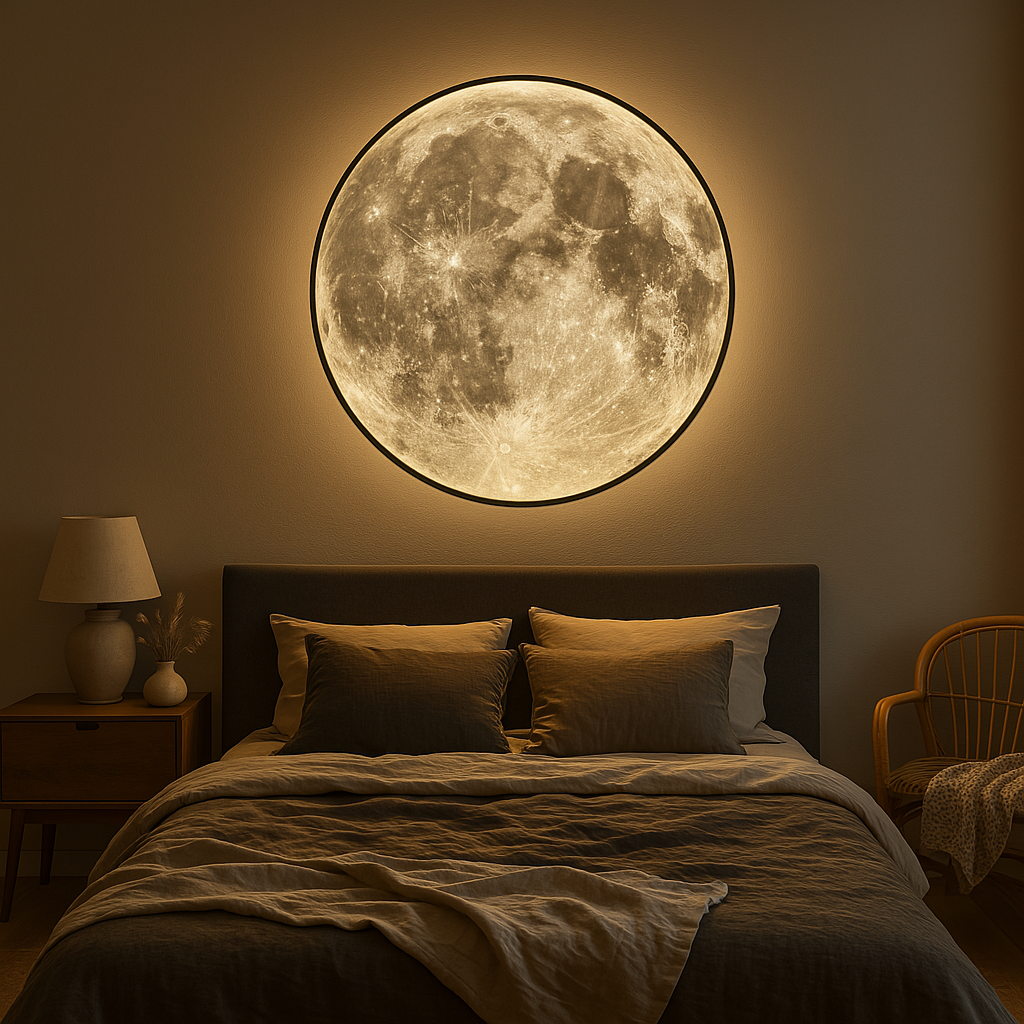 Mavelle | Lampada da Parete Luna Realistica con Illuminazione Ambientale a LED